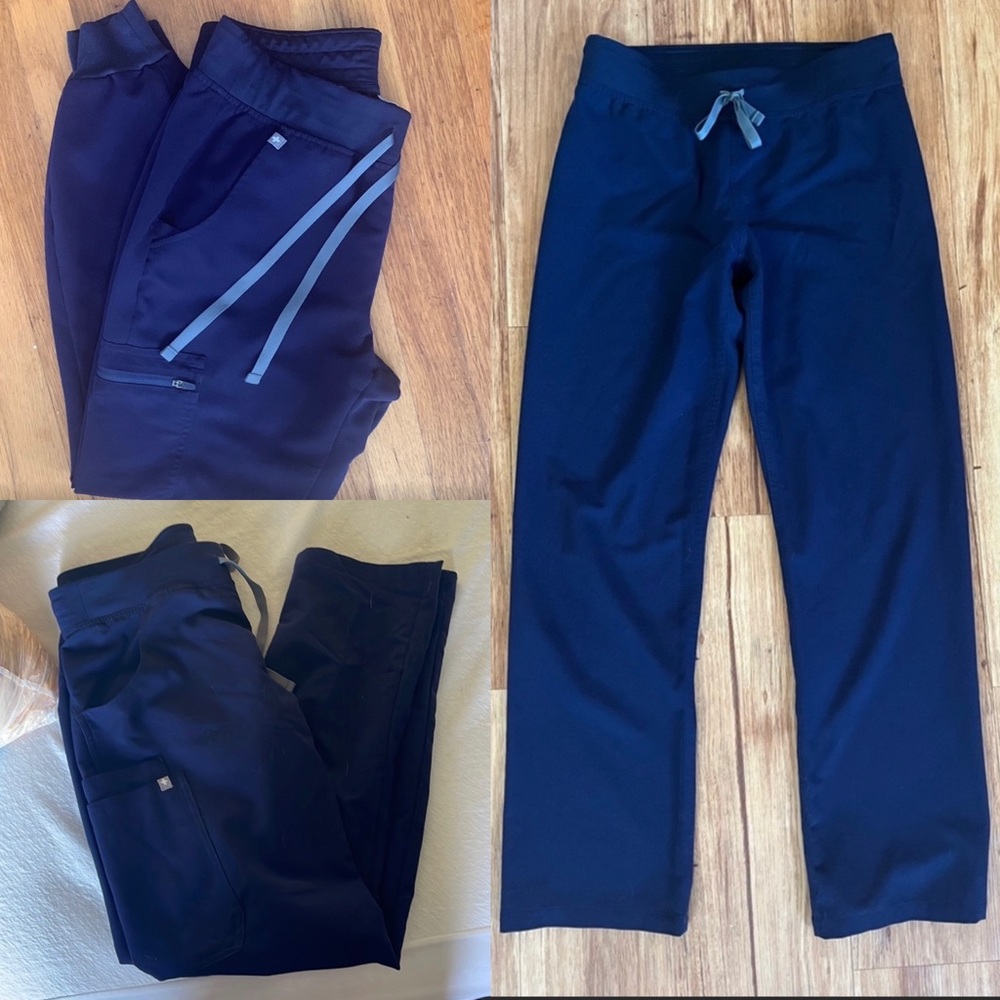 FIGS Navy scrub pant bundle (3 pairs) size SM